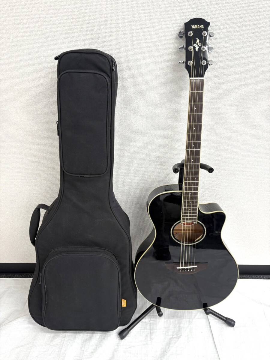 H335-I57-5385^YAMAHA Yamaha APX600 электроакустическая гитара гитара черный чёрный мягкий чехол есть выход звука проверка settled IG