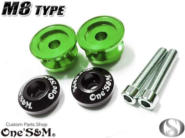 F12-318GR V字型 リア レーシングスタンド フック ボルト 8mm 緑 トライアンフ デイトナ 675R ストリートトリプル タイガー800/XC用_画像2