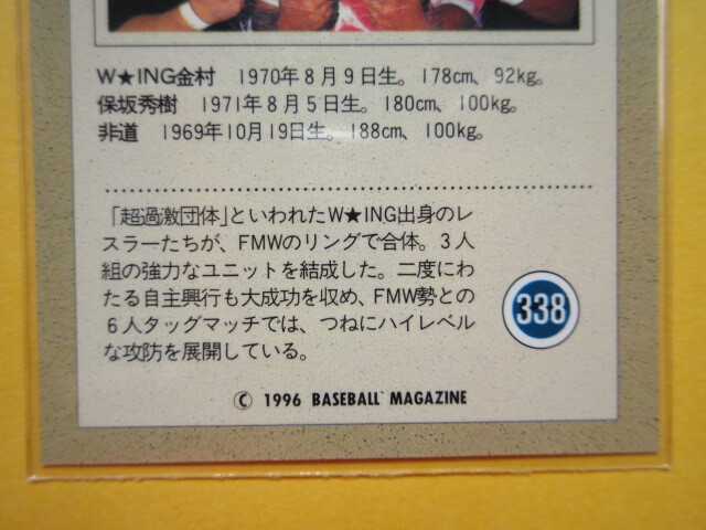 W*ING[W*ING золотой .* гарантия склон превосходящий .* не дорога ]WE ARE THE TEAM! BBM Professional Wrestling карта 1996|FMW| раздел описания товара все часть обязательно чтение! ставка условия & постановления и условия строгое соблюдение!