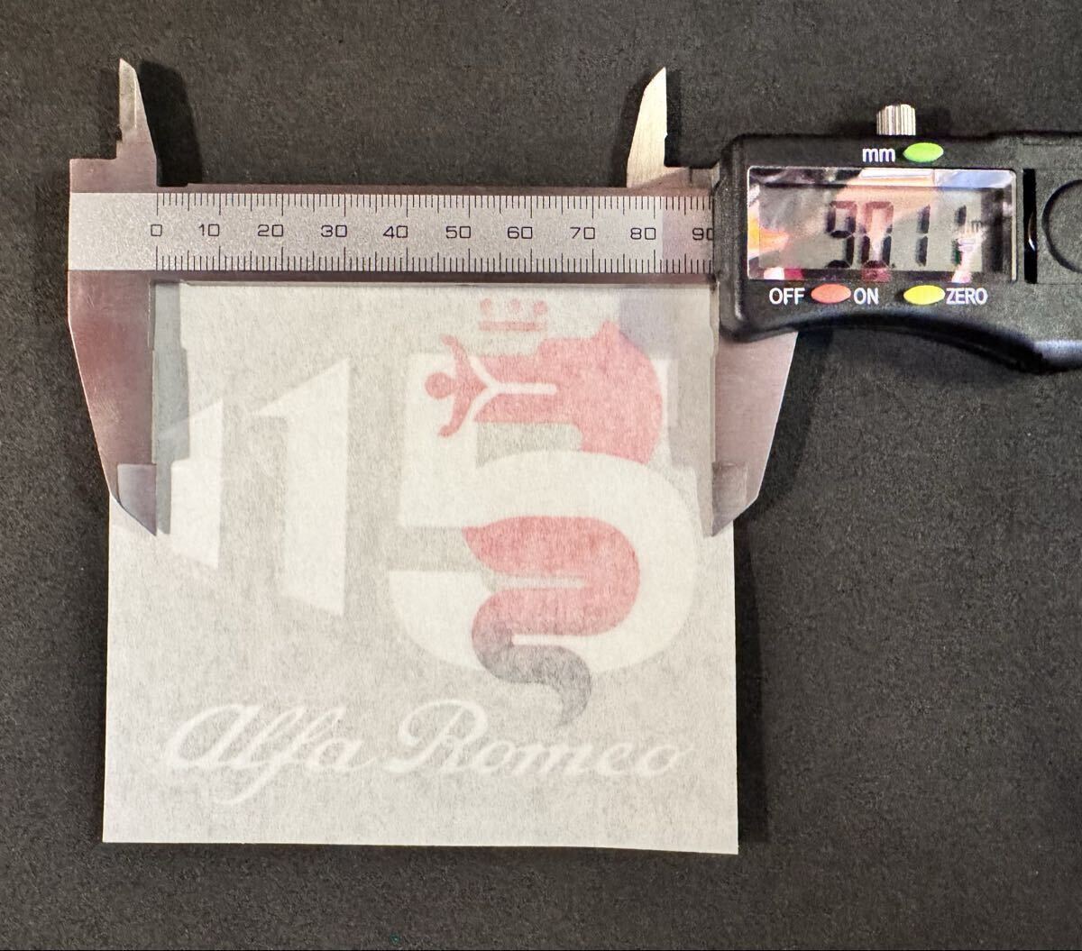 ★ Alfa Romeo アルファロメオ115周年ロゴ切抜きステッカー/ビショーネ WHT 白★_画像6