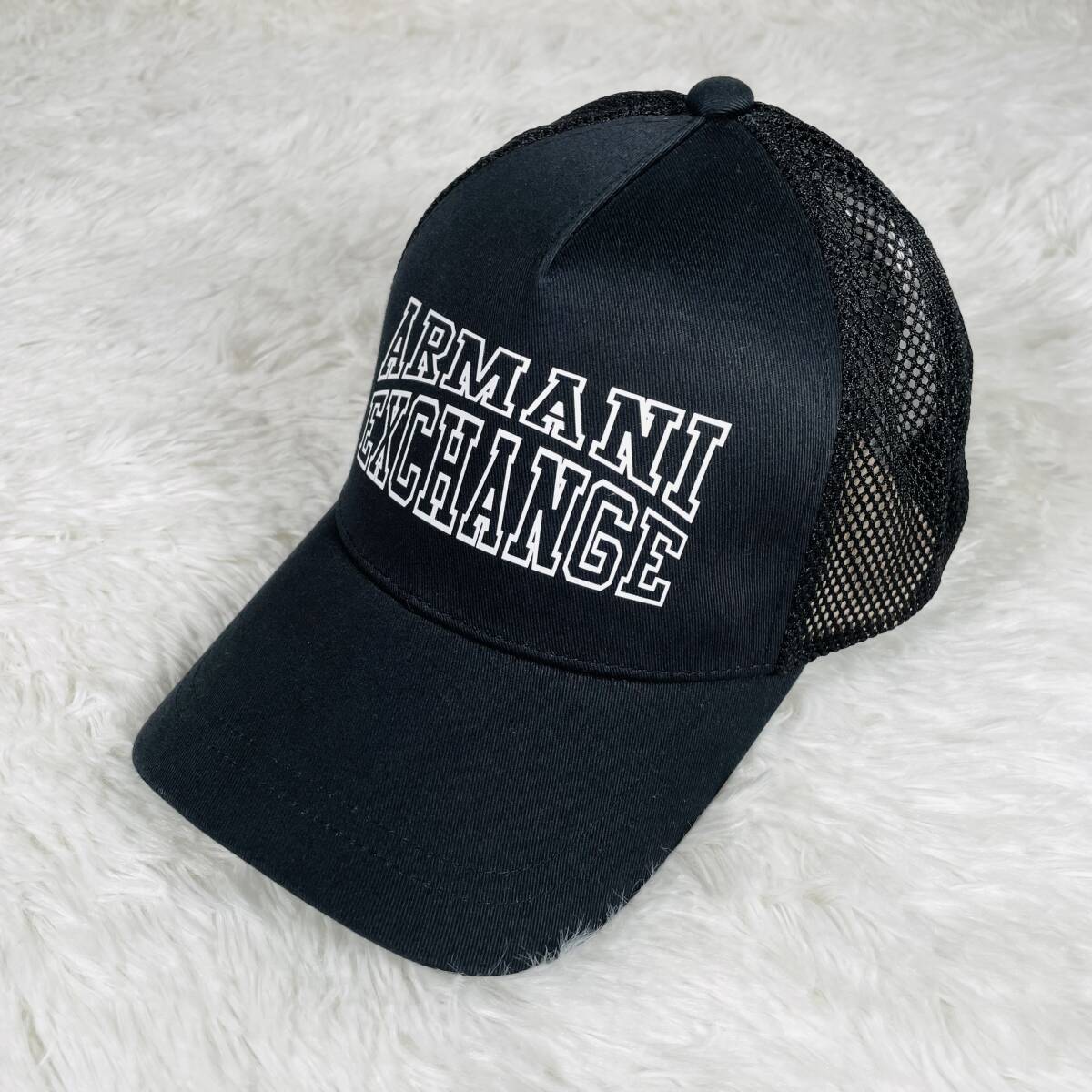 新品未使用 Armani Exchange アルマーニエクスチェンジ AX ロゴ スナップバック キャップ 帽子 ブラック 954047 9a009_画像2