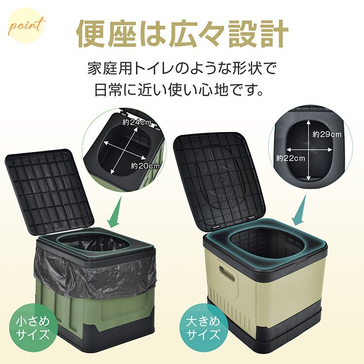 訳あり送料無料 簡易トイレ 折りたたみ トイレ 防災 車 介護 非常用 ポータブル キャンプ 抗菌検査済み 登山 携帯 野外 便器 凝固剤 sg049_画像3