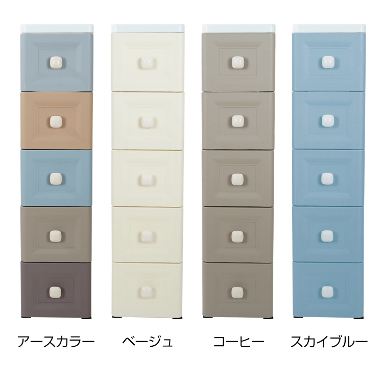 【引っ越し応援SALE！】送料無料 収納 ケース ボックス スリム 5段 キャスター付 タンス チェスト プラスチック 衣類 押し入れ ny466_画像2