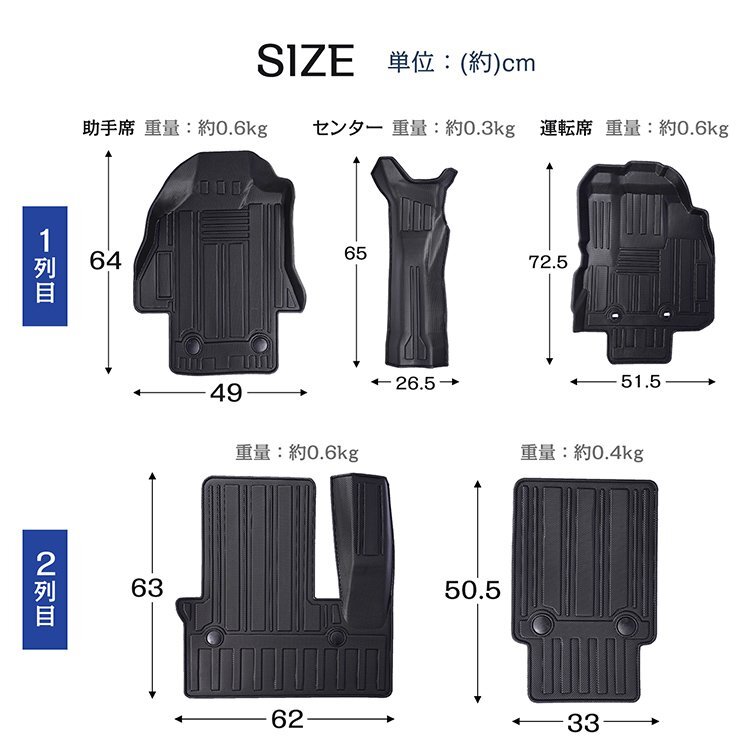 訳あり送料無料 車用 フロアマット タント タントカスタム ダイハツ TANTO LA650S LA660S専用前期後期 4代目 フルセット TPE素材 tkee011-w_画像10