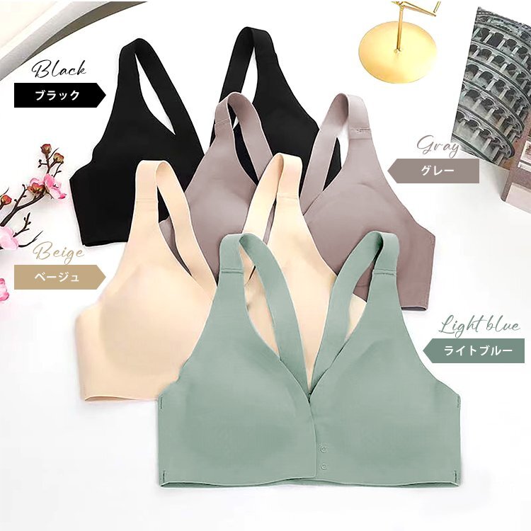 送料無料 ブラジャー ナイトブラ スポーツブラ ノンワイヤーブラ シームレスブラ フロントホックブラ ワイヤレスブラ 前開きブラ uw005_画像7