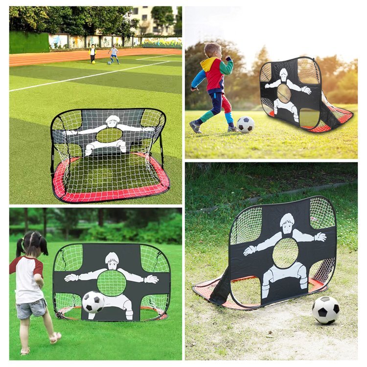 送料無料 サッカーゴール ゴールネット ワンタッチサッカーゴール ポータブル 折りたたみ式 子ども用 キーパー シュート練習 玩具 ad190_画像9
