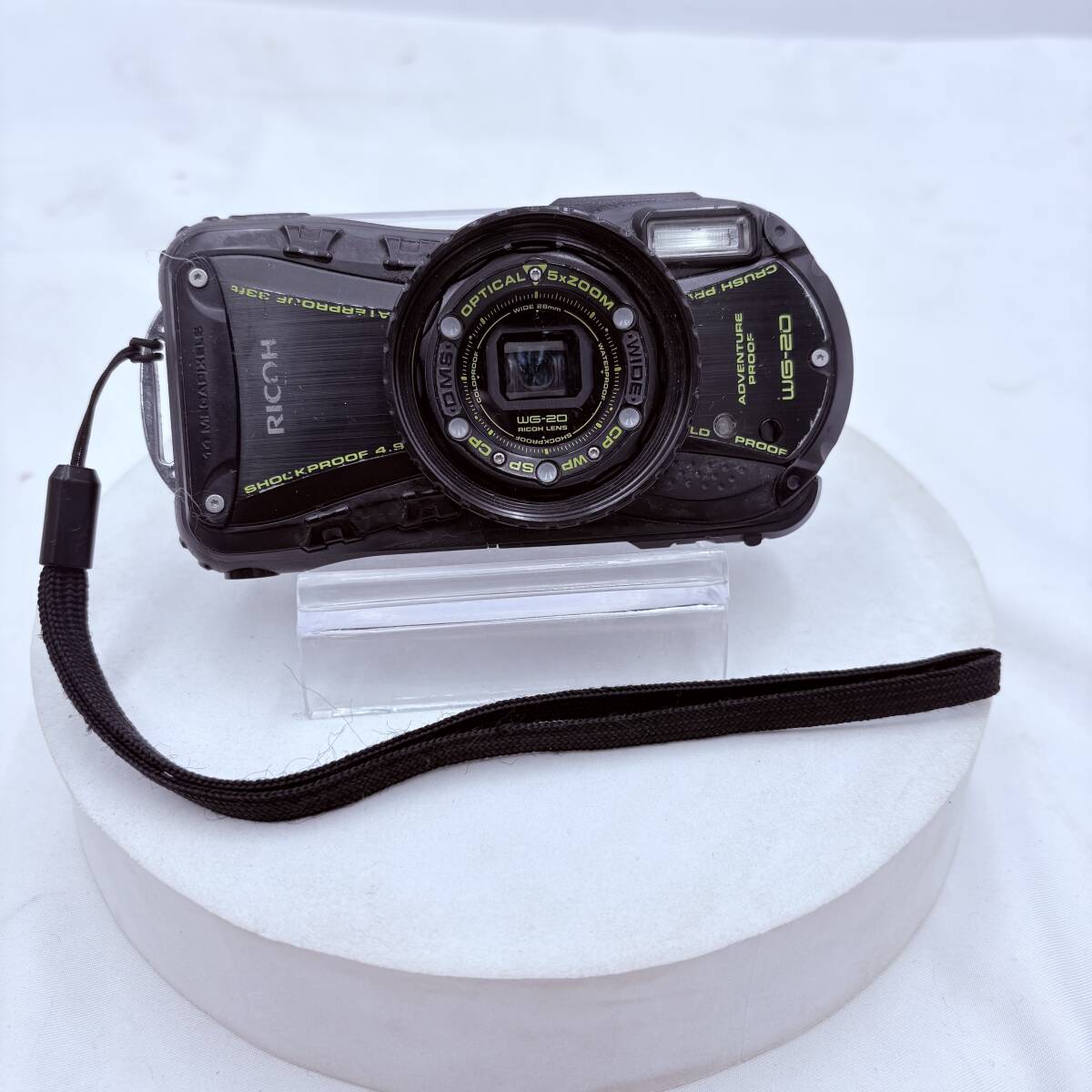 【送料無料】RICOH WG-20 防水デジタルカメラ ブラック 現状品 リコー 光学5倍ズーム WIDE 28mm　ジャンク　現状品_画像1