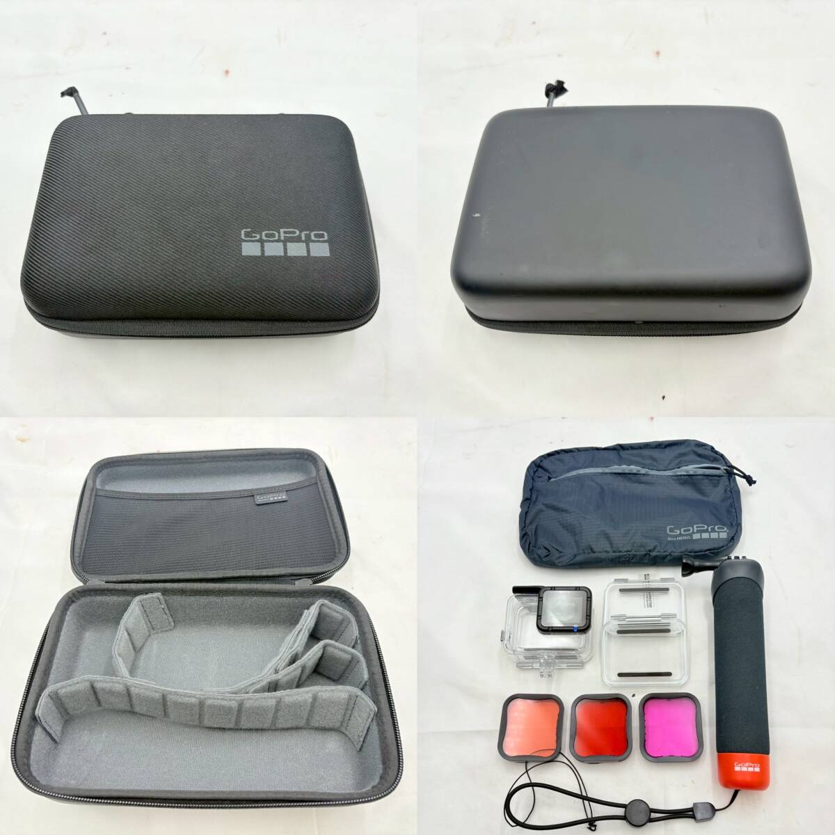 【送料無料】GoPro HERO6 Black本体＋純正アクセサリー多数セット通電確認済み／バッテリー3個＋防水ハウジング＋三脚＋ケース付属現状品_画像5