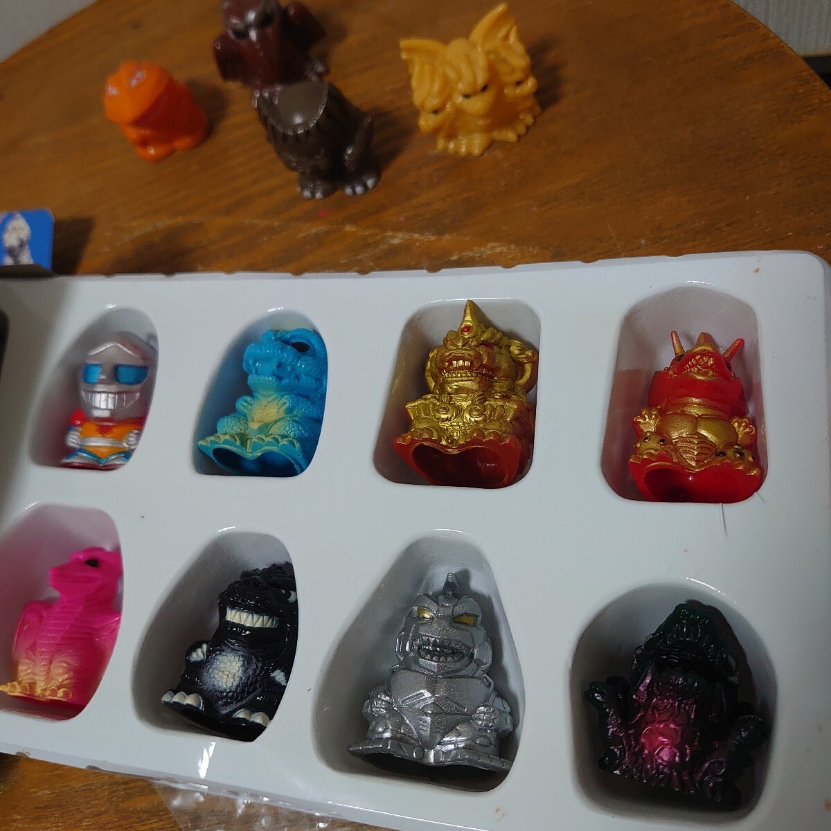 SDゴジラ大決戦の逆襲10体入り未開封品 と 4個おまけ ソフビ人形 昭和 レトロ 指人形 当時物 1993年 バンダイ_画像7