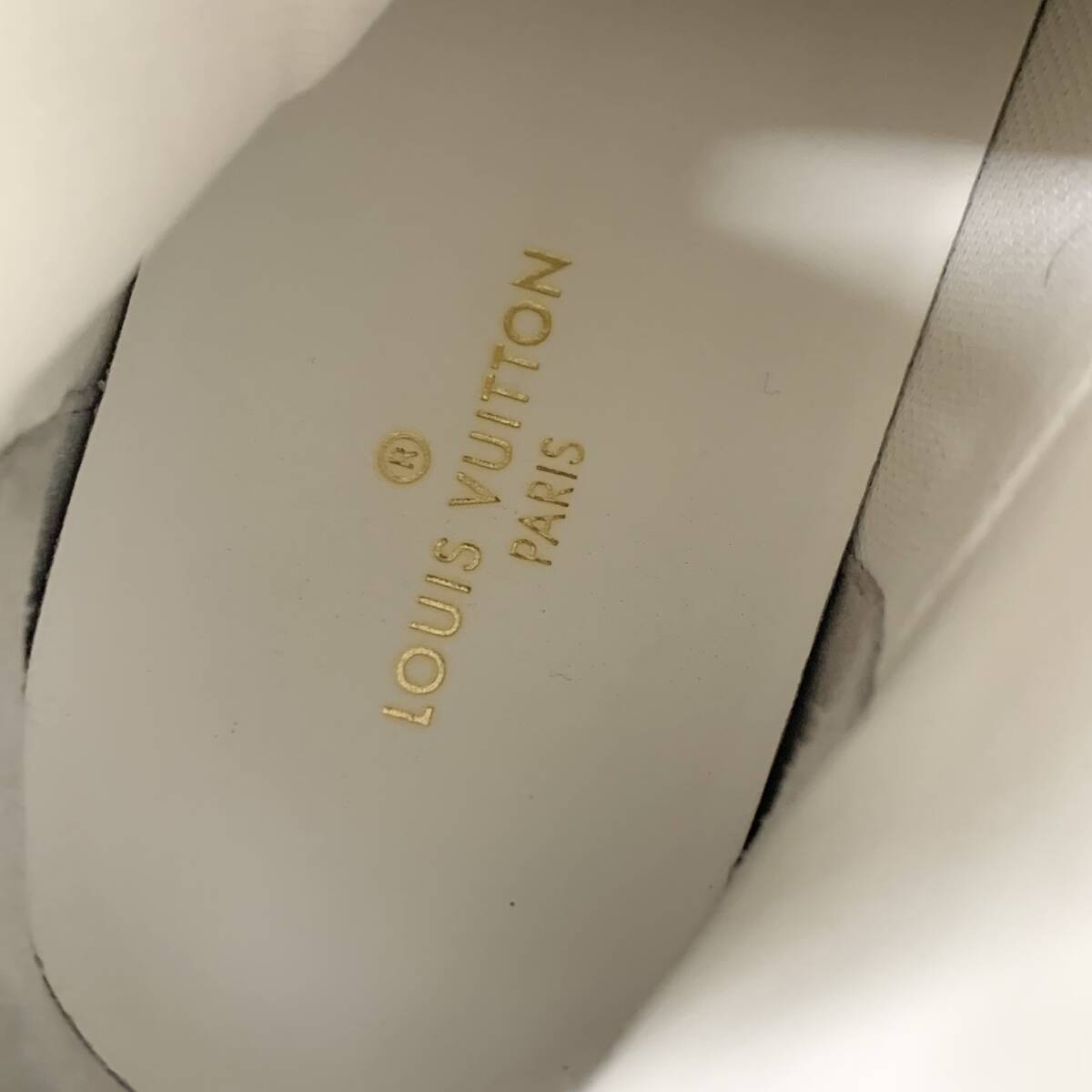 M13183 ヴィトン ブーンボックスライン レザー モノグラム ベルクロ ハイカットスニーカー ホワイト ブラウン_画像8