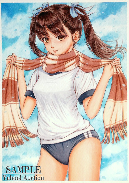 [ ручные иллюстрации ] спортивная форма / женщина высота сырой / muffler /A5[ оригинал ]