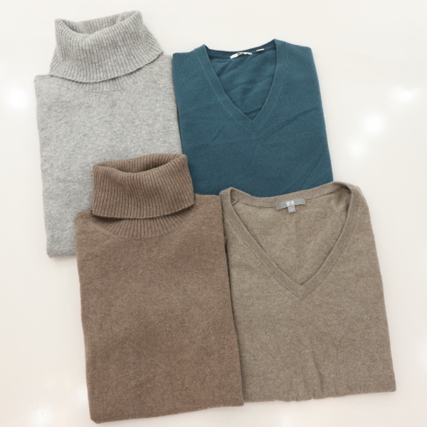 ☆ユニクロ　カシミヤ100%セーター４枚組　KHAKI他_画像1
