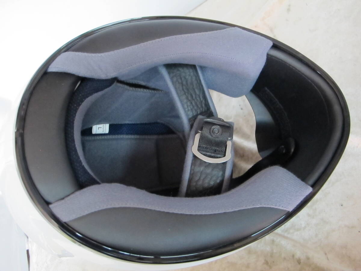 ■T11-78 HJC フルフェイス ヘルメット 【 CL-Y 】 Lサイズ 53～54㎝ 製造日 2017-10 ホワイト/白系 保存袋付き (キッズ ジュニア？)_画像7