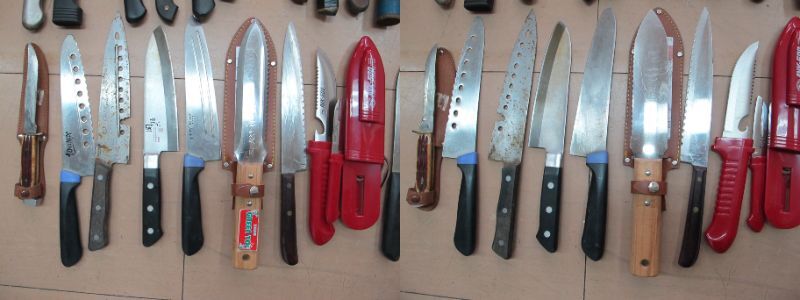 T11-122 包丁 40点 大量 まとめ 和包丁 洋包丁 兼守 BS-3600 関孫六 AVK-500 KOCH MESSER 冒険倶楽部 羅楓 MAC /他 鋼 刃物 刀_画像5