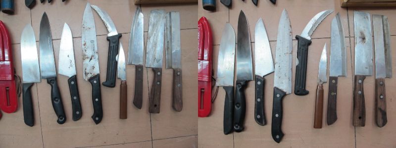 T11-122 包丁 40点 大量 まとめ 和包丁 洋包丁 兼守 BS-3600 関孫六 AVK-500 KOCH MESSER 冒険倶楽部 羅楓 MAC /他 鋼 刃物 刀_画像4