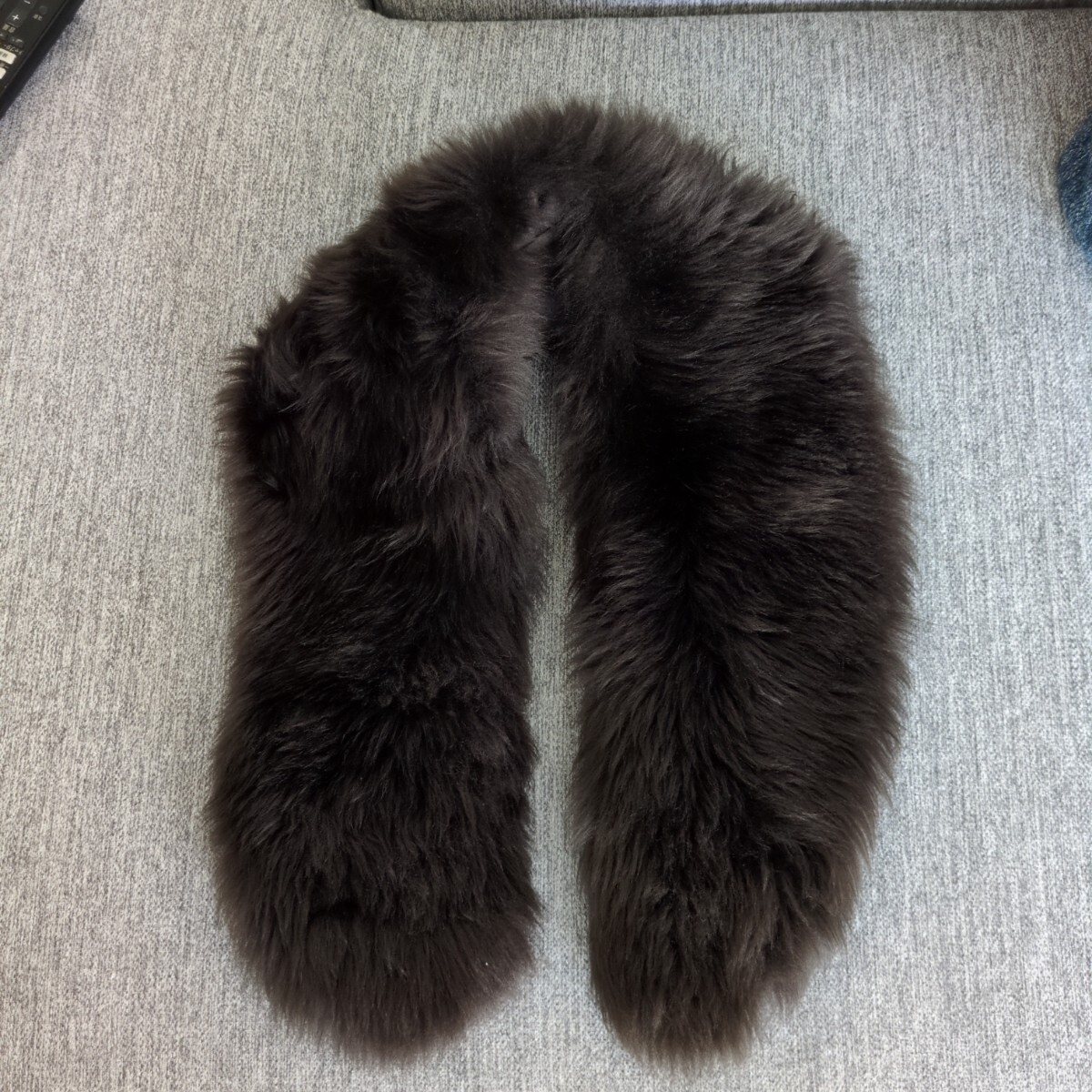 ファー毛皮★ティペット 襟巻 ダークブラウン_画像1