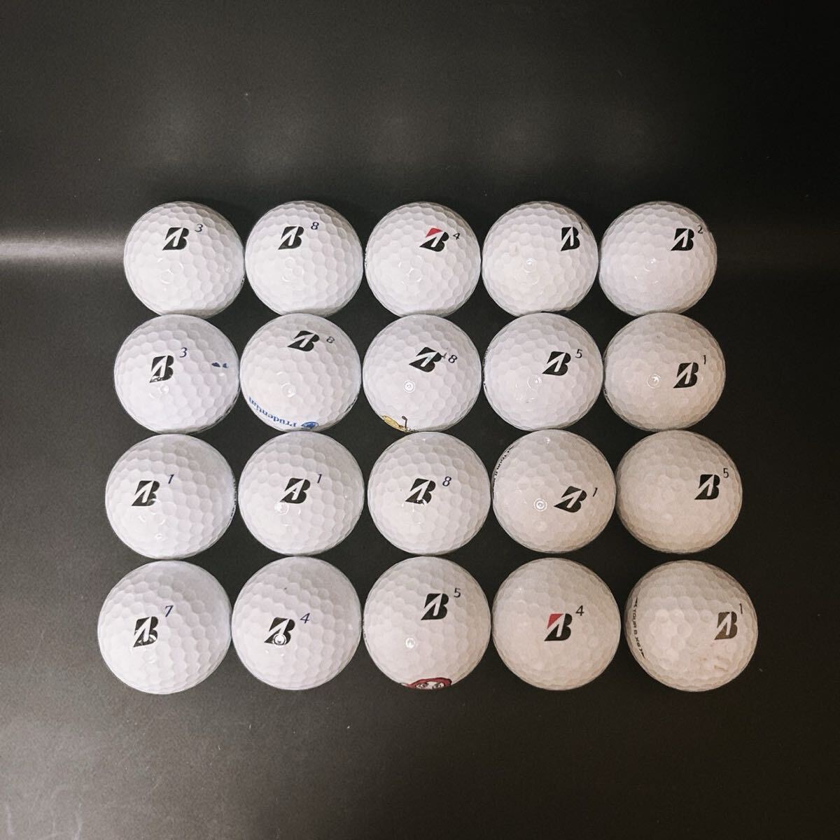 【MC81】S〜Aランク●ブリヂストン●BRIDGESTONE●ロストボール●ゴルフボール●ツアー B XS●TOUR BXS●20個●洗浄済●1円●美品_画像5
