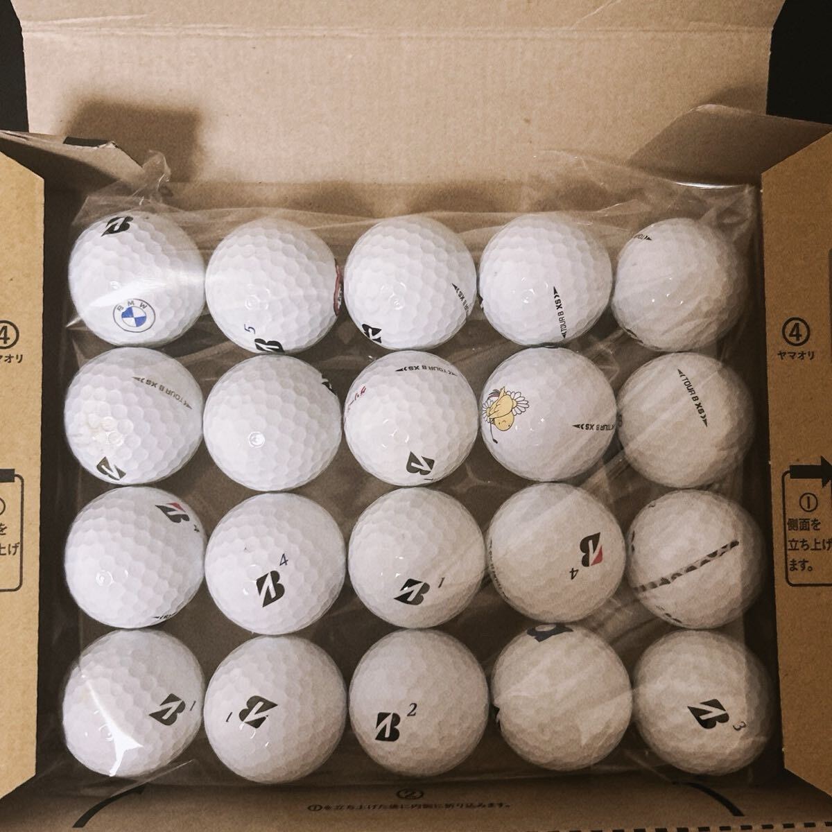 【MC81】S〜Aランク●ブリヂストン●BRIDGESTONE●ロストボール●ゴルフボール●ツアー B XS●TOUR BXS●20個●洗浄済●1円●美品_画像6