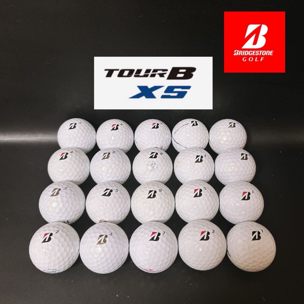 【MC5】Sランク●ブリヂストン●BRIDGESTONE●ロストボール●ゴルフボール●ツアー B XS●TOUR ＢXS●20個●洗浄済●1円スタート●即日配送_画像1