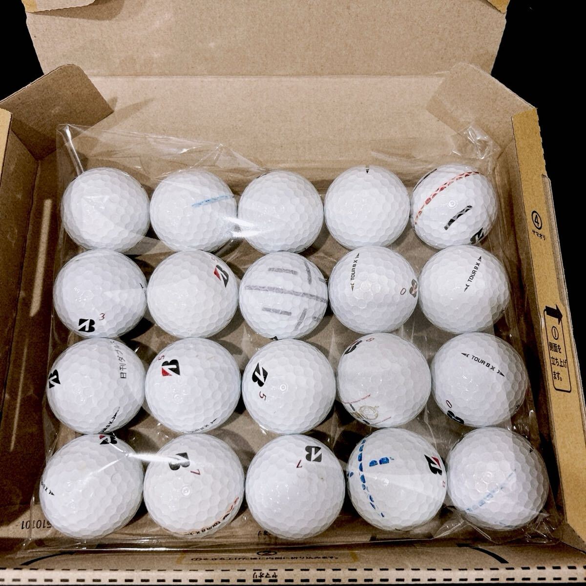 【MC12】 S〜Aランク●ブリヂストン●BRIDGESTONE●ロストボール●ゴルフボール●ツアー B X●TOUR ＢX●20個●洗浄済_画像6