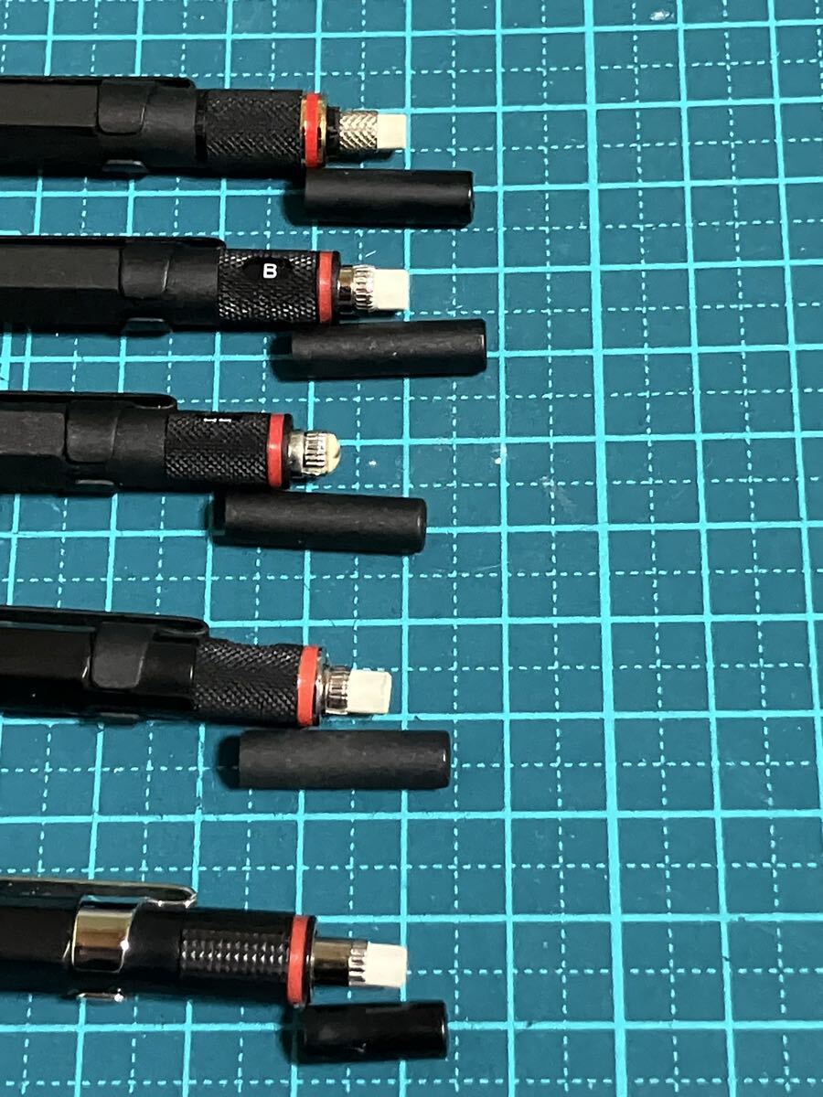 rotring ロットリング 製図用シャープペンシル 5点セット (300 0.5mm, 500 0.7mm, 600 0.5mm, 600 0.7mm, 800+ 0.5mm) ブラック 本体のみ_画像5