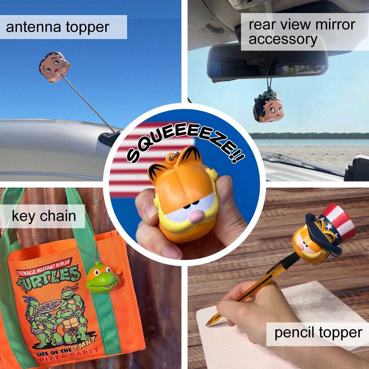 新品 Garfield ガーフィールド アンテナトッパー スクイーズ キーチェーン アメリカ USA アメ車 USDM トラック フェイス_画像4