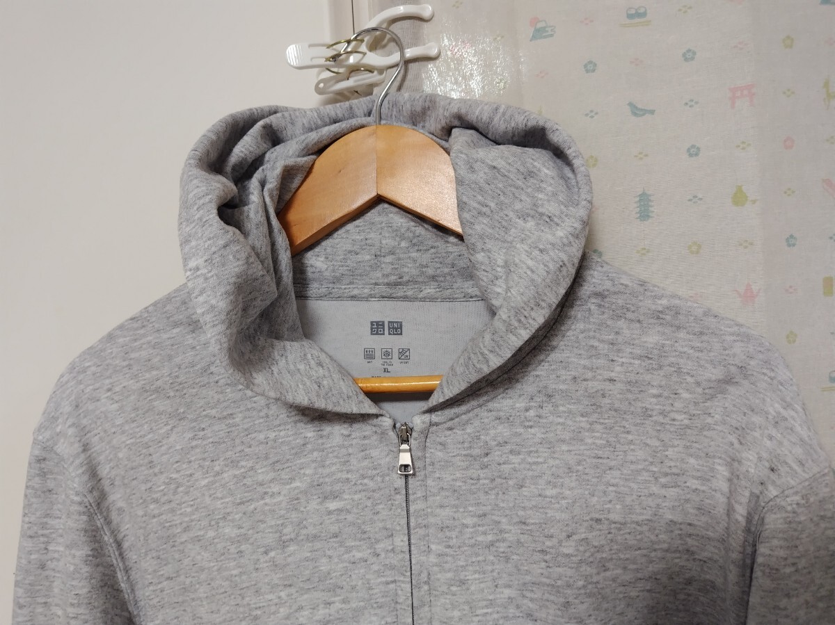 UNIQLO グレー パーカー　エアリズム　XL_画像4