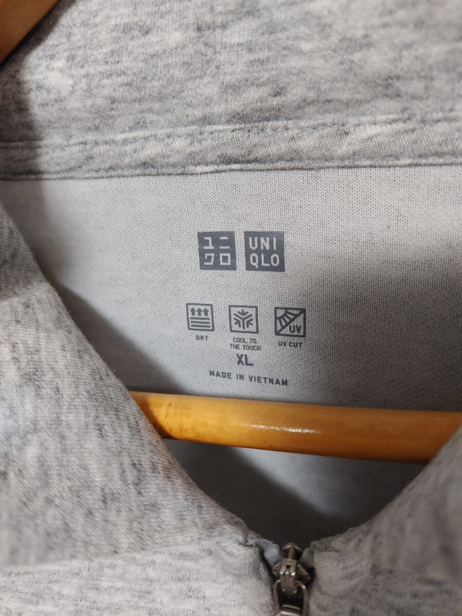UNIQLO グレー パーカー　エアリズム　XL_画像5