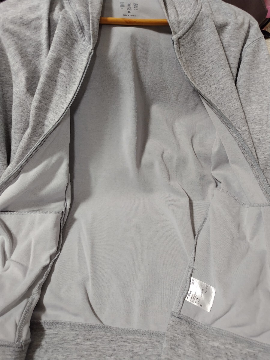 UNIQLO グレー パーカー　エアリズム　XL_画像7