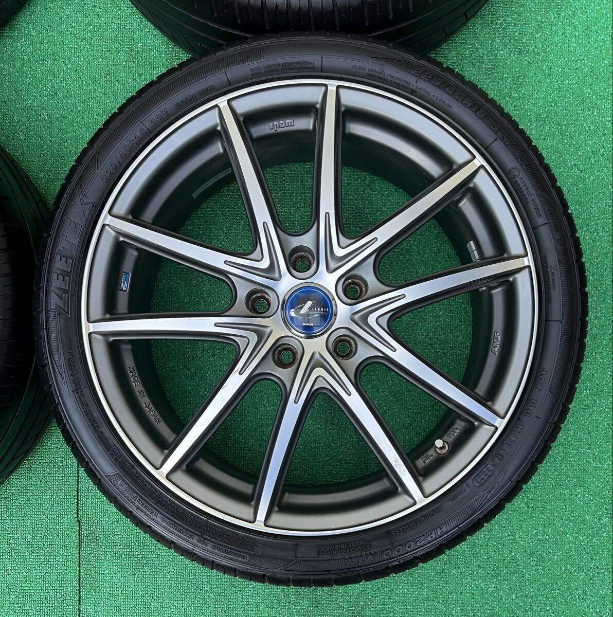 希少！美品 WEDS LEONIS AMF レオニス 18インチタイヤ/ホイール4本 7J+47 5H PCD114.3 オデッセイ/アテンザ/RX-8/ヴォクシー等 バリ山_画像5