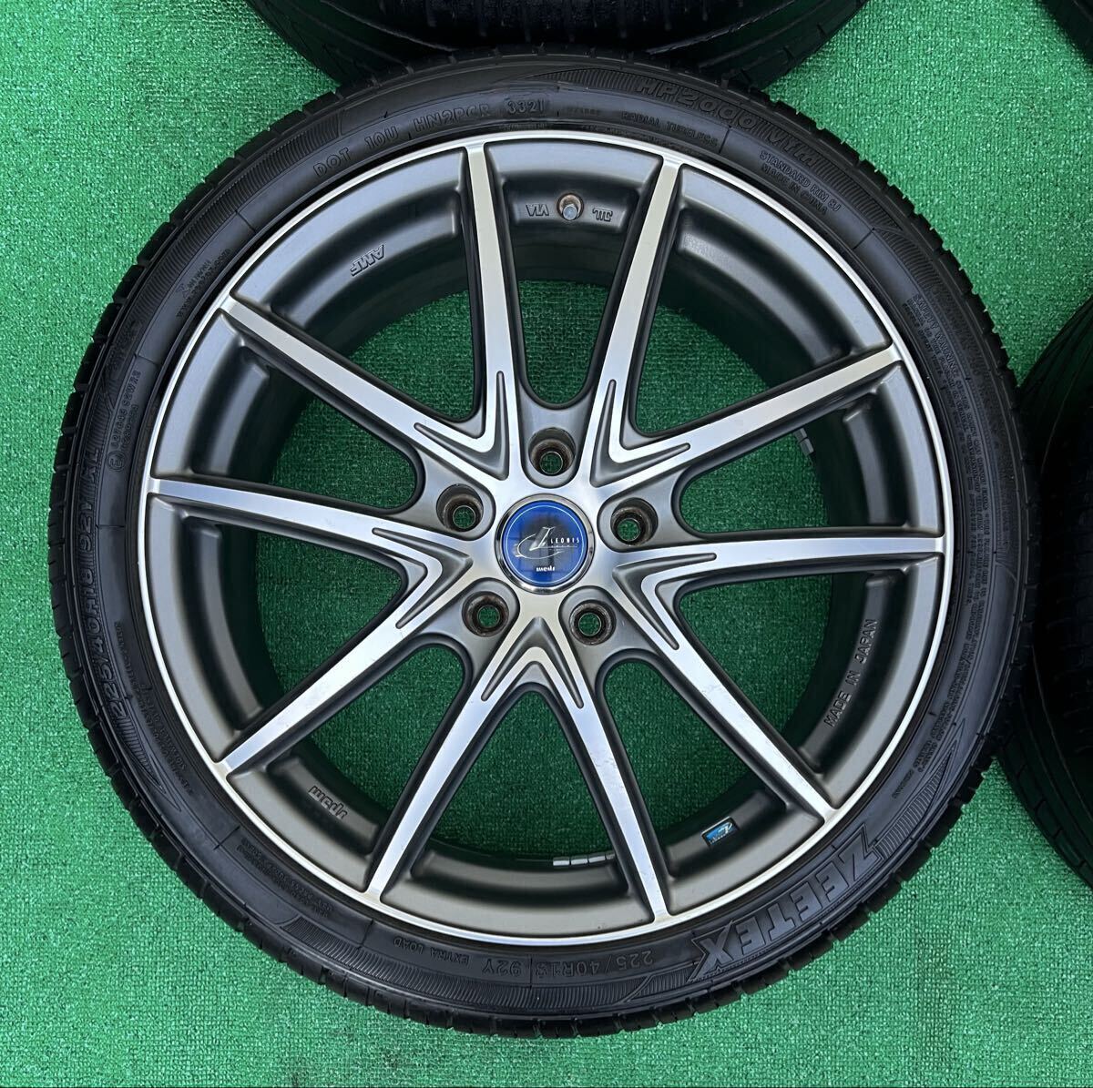 希少！美品 WEDS LEONIS AMF レオニス 18インチタイヤ/ホイール4本 7J+47 5H PCD114.3 オデッセイ/アテンザ/RX-8/ヴォクシー等 バリ山_画像4