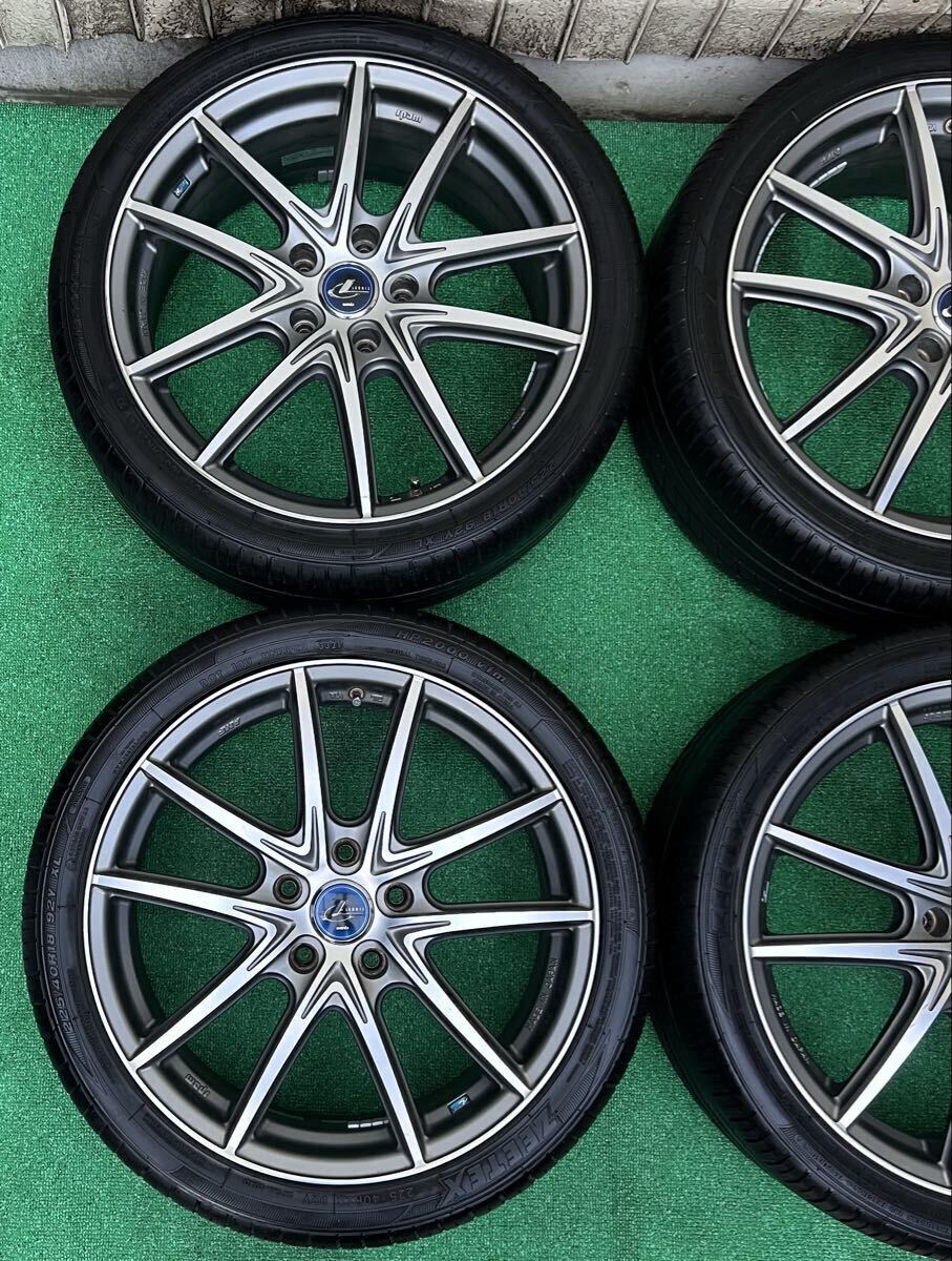 希少！美品 WEDS LEONIS AMF レオニス 18インチタイヤ/ホイール4本 7J+47 5H PCD114.3 オデッセイ/アテンザ/RX-8/ヴォクシー等 バリ山_画像2