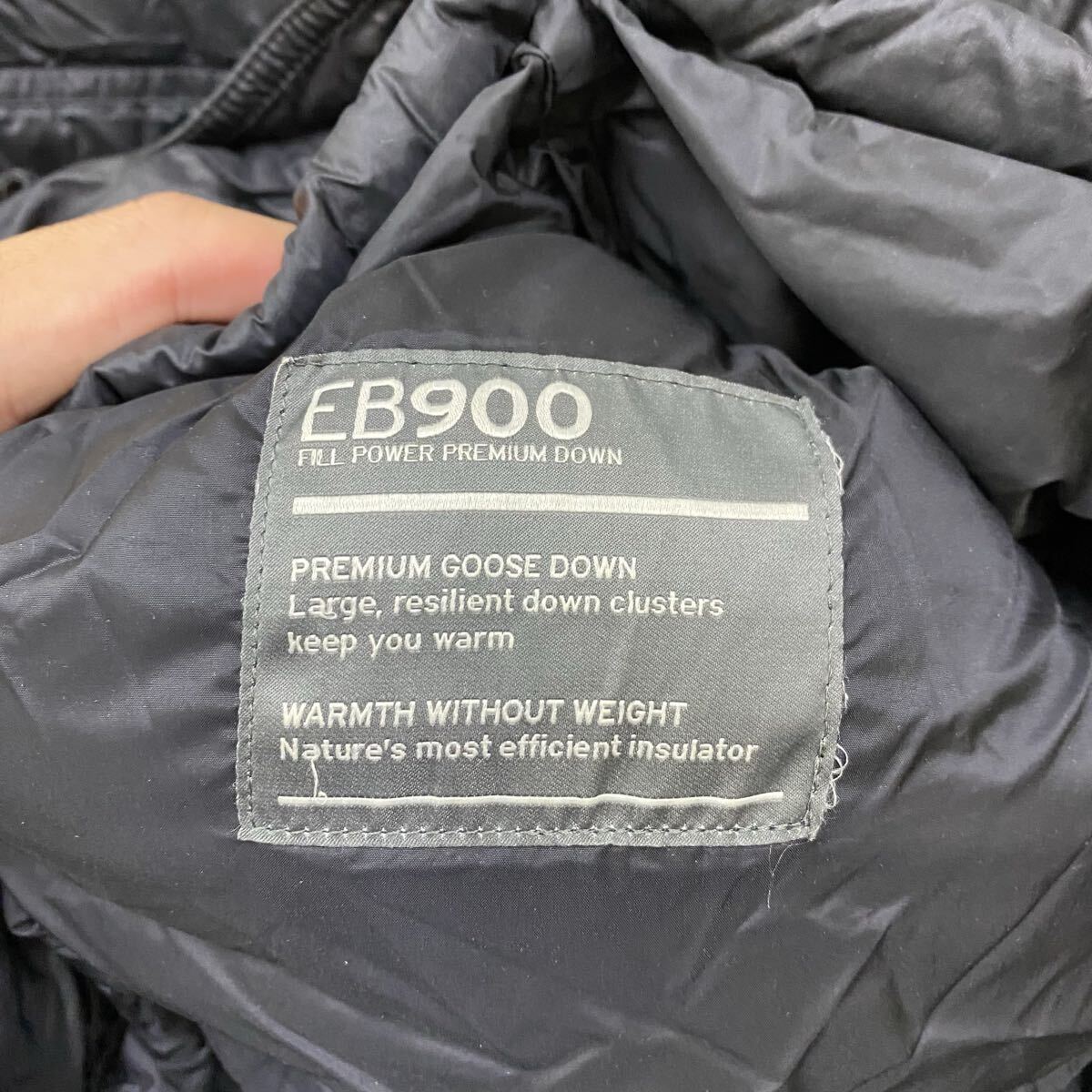 ☆ Eddie Bauer エディーバウアー EB700 ダウンジャケット フーディー ダウンコート サイズL相当 ブラック メンズ トップス 最落なし（A）_画像7