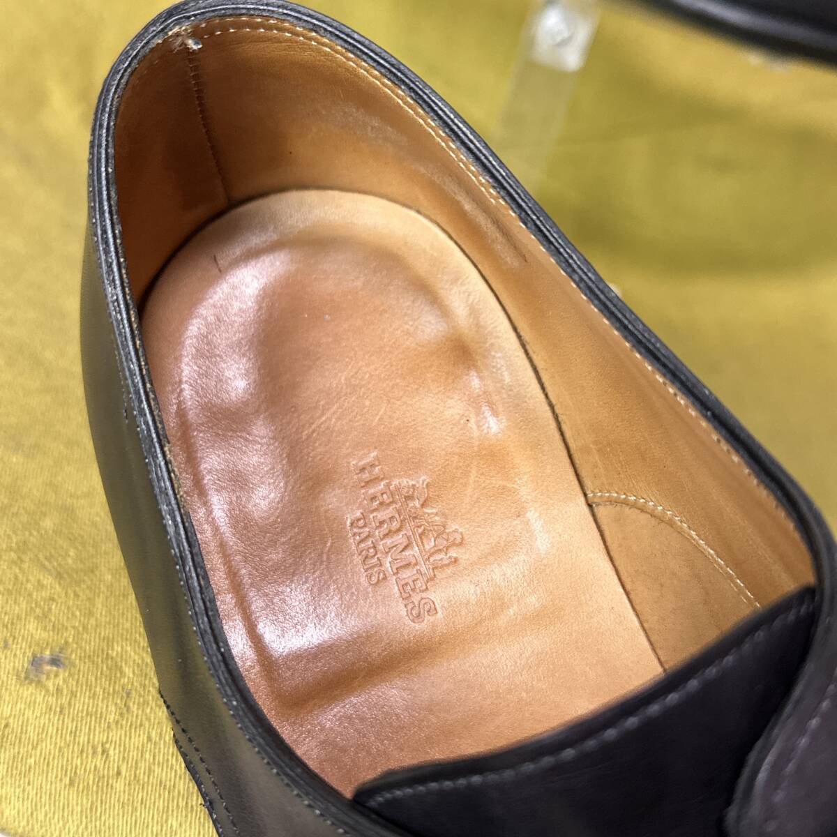 HERMES エルメス JARVIS ジョンロブ製 シングルモンクストラップ レザーシューズ 41 英国製 26.0 26.5相当 ビジネス _画像6