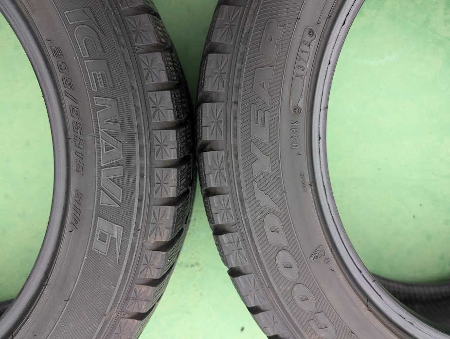 【送料無料・若干クラック有り】グッドイヤー GOODYEAR アイスナビ6 ICENAVI6 205/55R16 91Q 4本 中古品(M)_画像7
