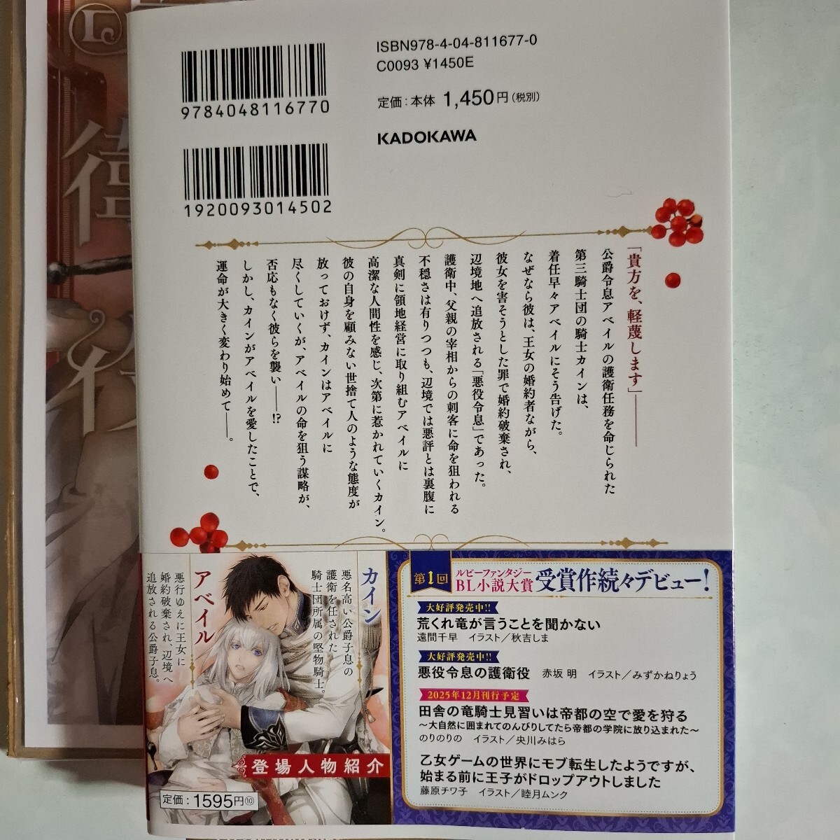 悪役令息の護衛役 （Ｒｕｂｙ　ｃｏｌｌｅｃｔｉｏｎ） 赤坂明／著 みずかねりょう_画像2