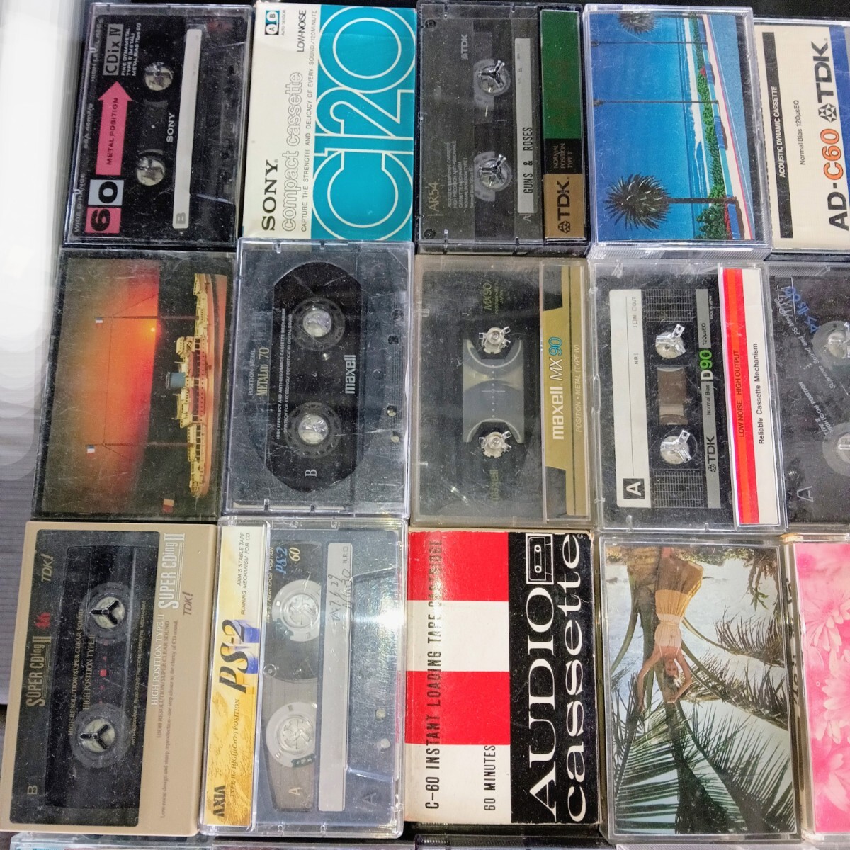 [1 иен старт ] кассетная лента много суммировать 700 шт запись завершено metal Hi Posi обычный maxell TDK SONY хранение товар E1591