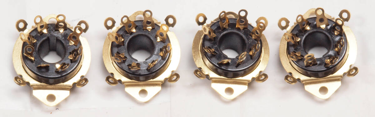 取付穴25mm金メッキUＴ-8ピン真空管ソケット KT88/6L6他用 4個セット。－３_画像2