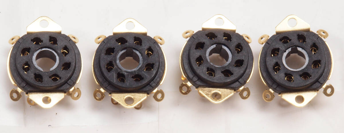 取付穴25mm金メッキUＴ-8ピン真空管ソケット KT88/6L6他用 4個セット。－３_画像1