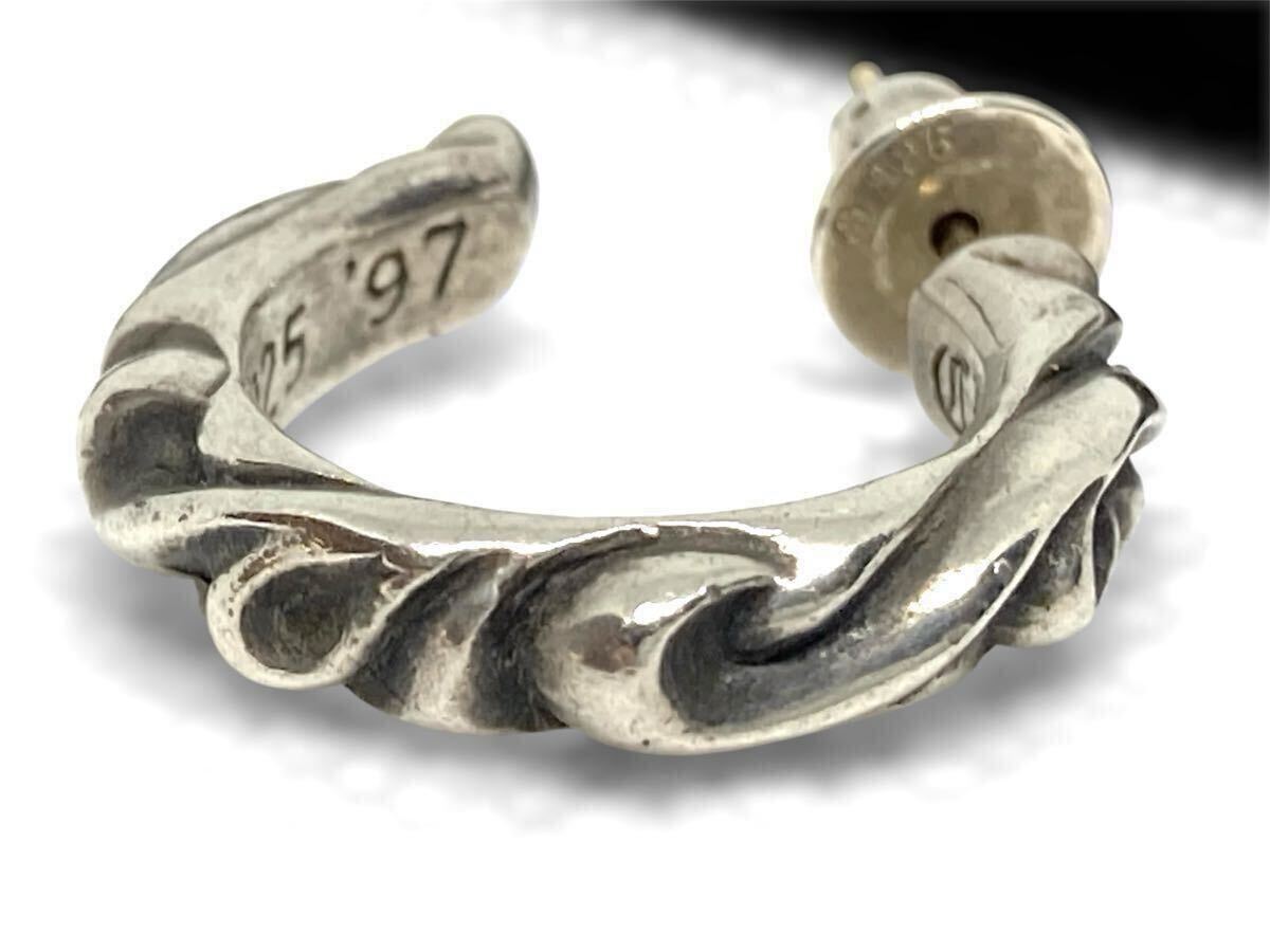 スクロールフープシルバーピアス_画像2