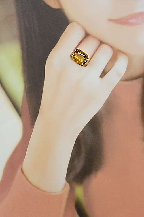 [ максимальный 52%OFF] BVLGARY цитрин a ноги la кольцо K18YG бренд BVLGARI бесплатная доставка прекрасный товар б/у SH122709