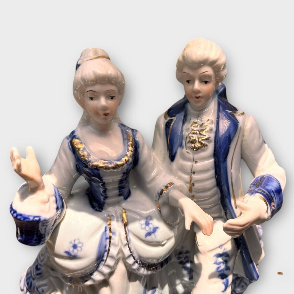 アンティーク調 テーブルランプ 陶器 貴族 約40cm 1000円スタート_画像2