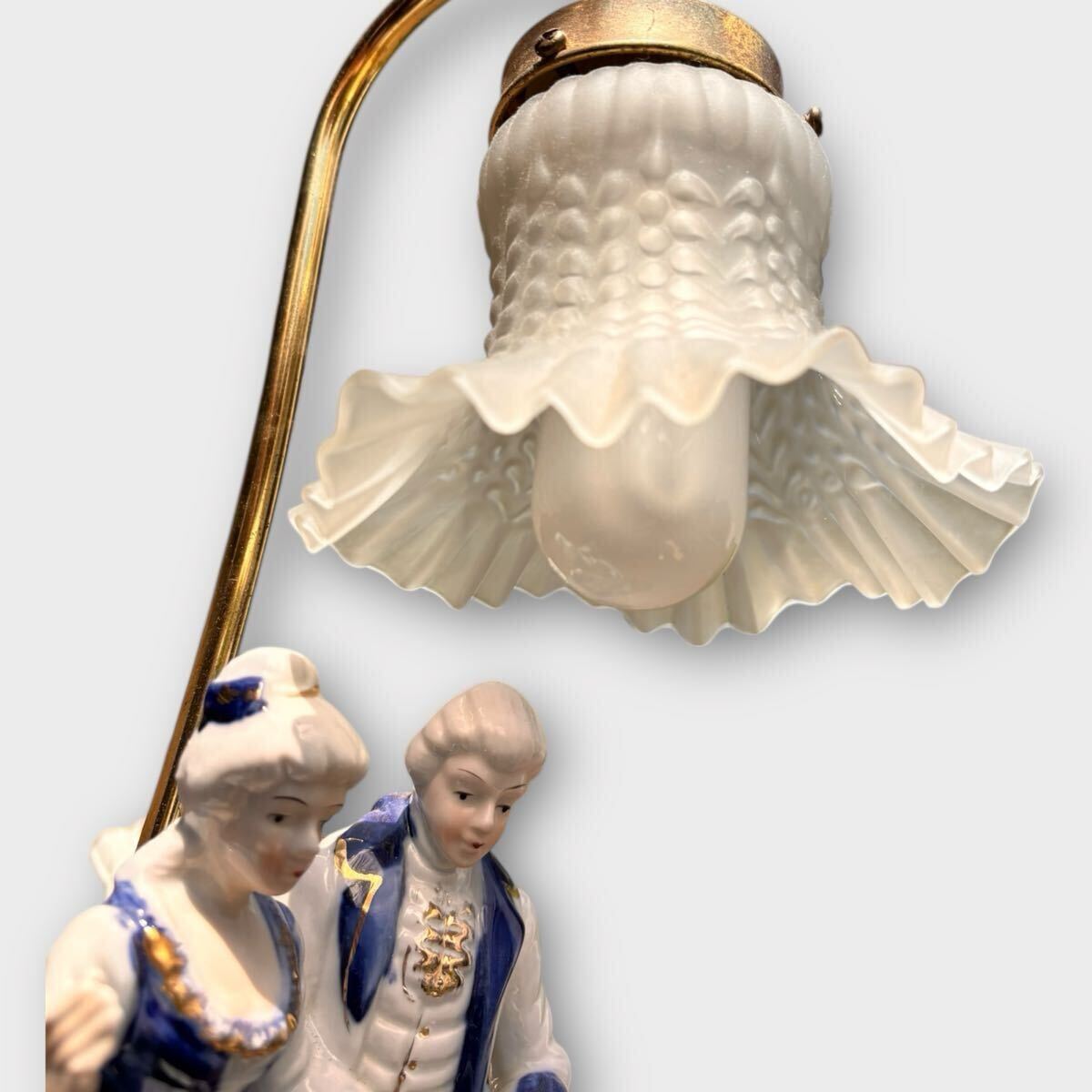 アンティーク調 テーブルランプ 陶器 貴族 約40cm 1000円スタート_画像3