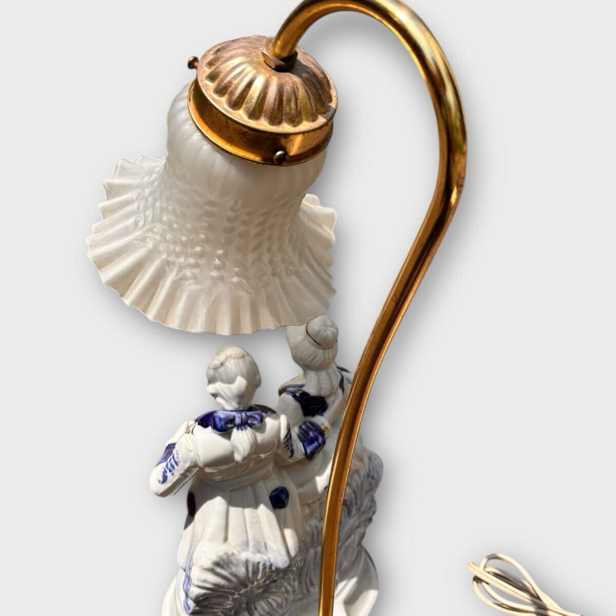 アンティーク調 テーブルランプ 陶器 貴族 約40cm 1000円スタート_画像4