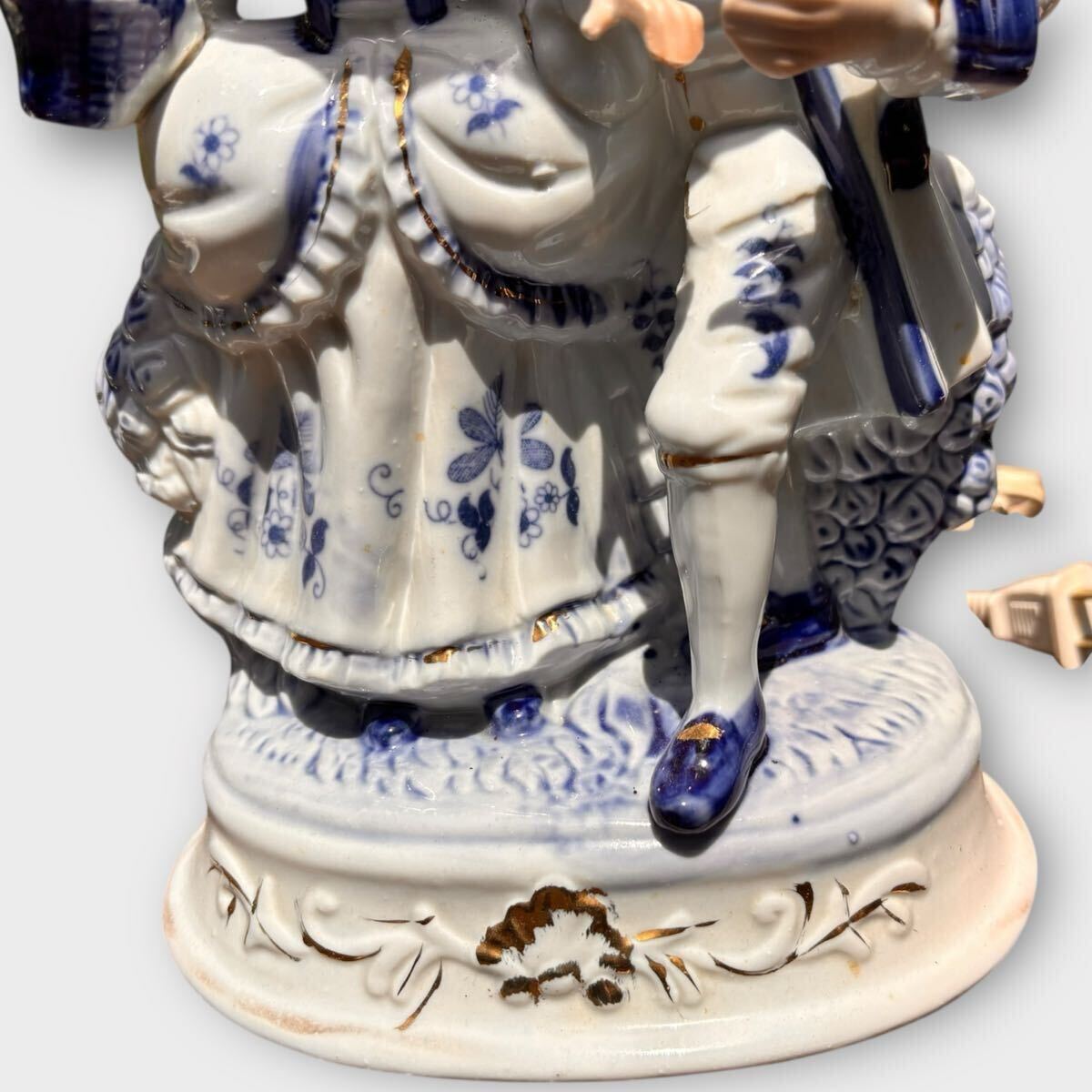 アンティーク調 テーブルランプ 陶器 貴族 約40cm 1000円スタート_画像5