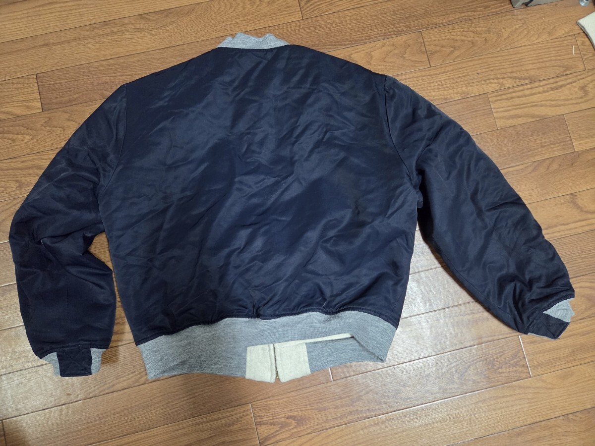 EVISU エヴィス リバーシブル ウール短丈ジャケット hidehiko YAMANE MA-1タイプ 紺　アイボリー　40_画像3