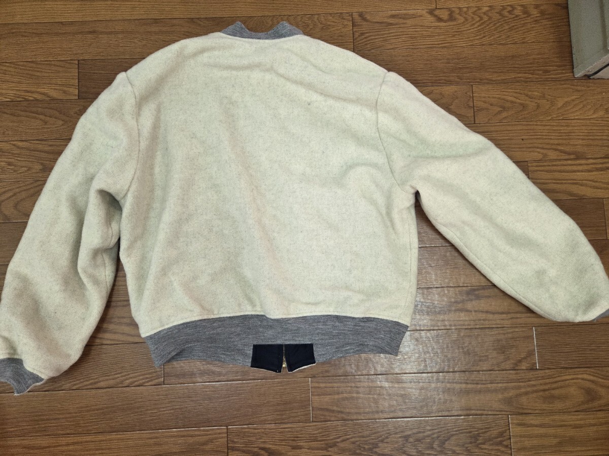 EVISU エヴィス リバーシブル ウール短丈ジャケット hidehiko YAMANE MA-1タイプ 紺　アイボリー　40_画像9