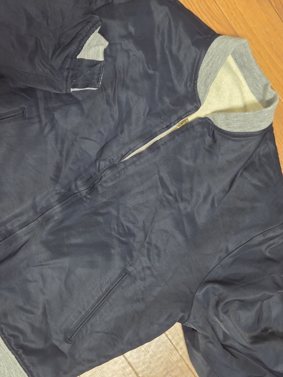 EVISU エヴィス リバーシブル ウール短丈ジャケット hidehiko YAMANE MA-1タイプ 紺　アイボリー　40_画像6