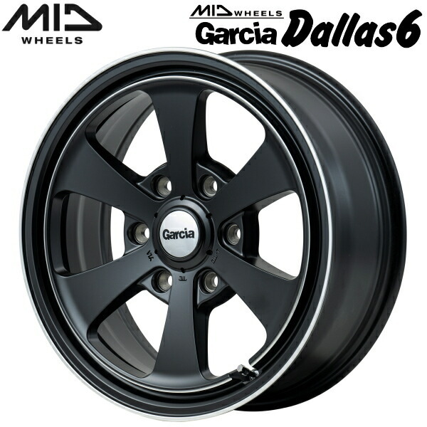 MID WEELS Garcia Dallas6 1本 セミグロスブラック/デュアルポリッシュ 6.5J-17 6/139.7+38_画像1