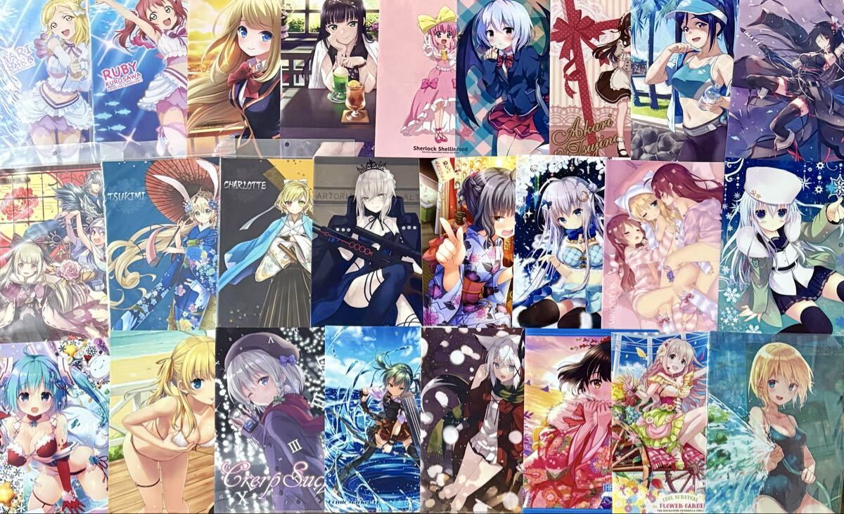 アニメ美少女クリアファイルまとめ売り約300枚 プリコネシャドバ モンスター娘 カントク バンドリ リゼロ ホロライブ コミケ特典物販ゲーム_画像4